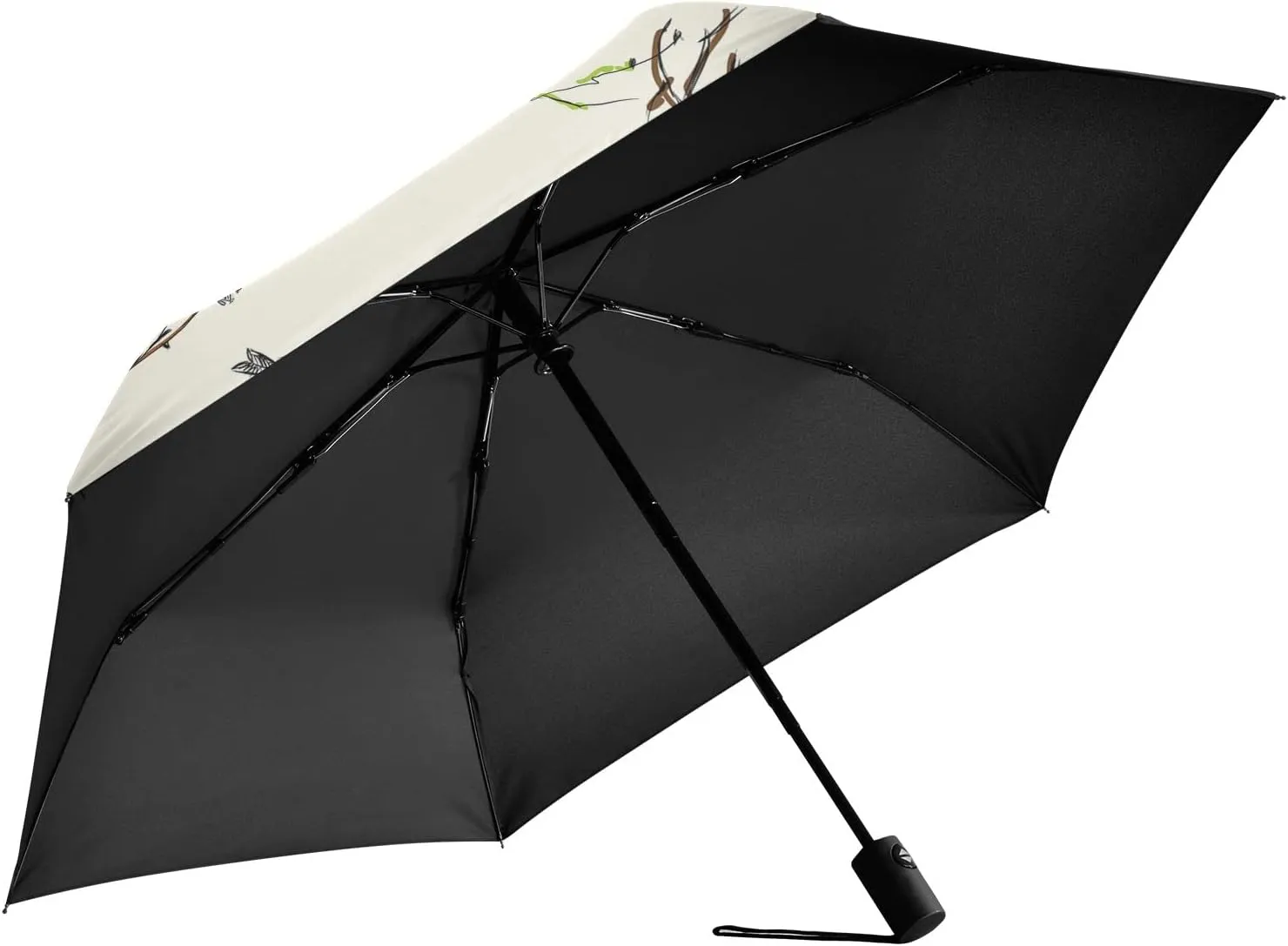 Poeticcity Automatic Folding Umbrella, Auto Open/Close Anti-UV 3 Folds Parasol, Compact Windproof Strong Umbrellas for Travel Sun & Rain