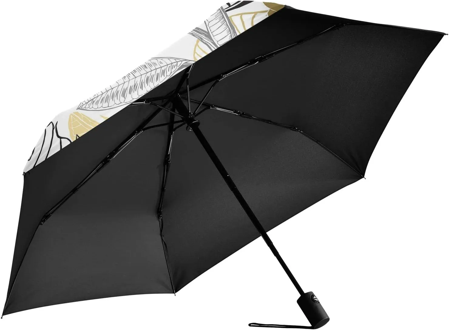 Poeticcity Automatic Folding Umbrella, Auto Open/Close Anti-UV 3 Folds Parasol, Compact Windproof Strong Umbrellas for Travel Sun & Rain