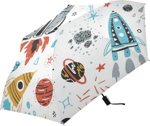 Poeticcity Automatic Folding Umbrella, Auto Open/Close Anti-UV 3 Folds Parasol, Compact Windproof Strong Umbrellas for Travel Sun & Rain