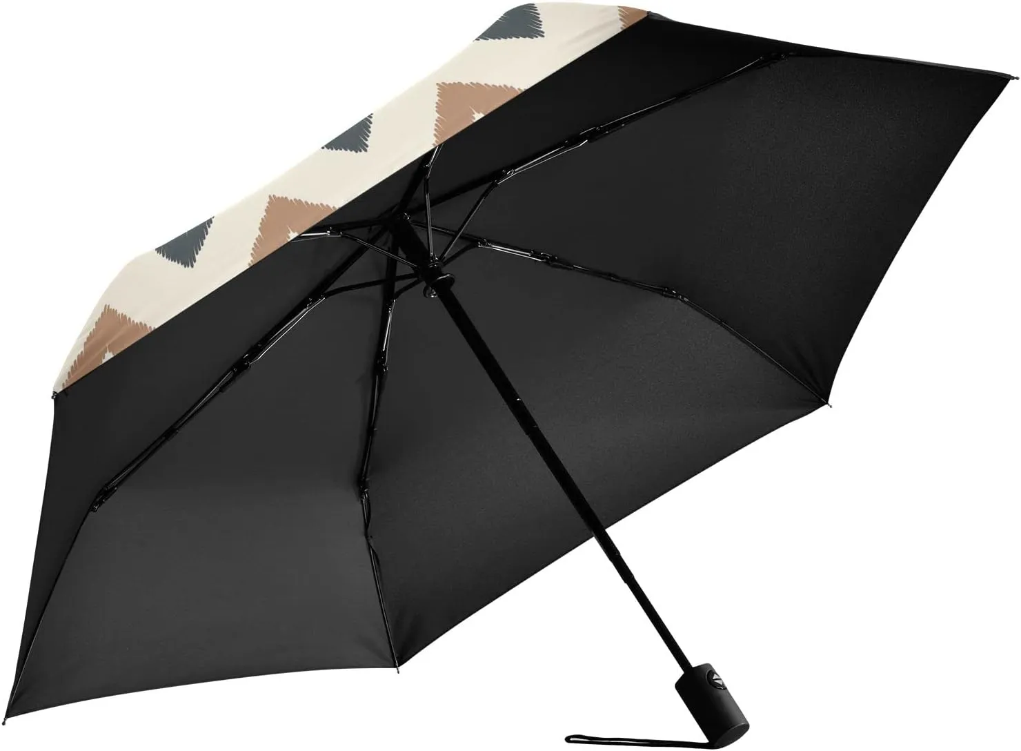 Poeticcity Automatic Folding Umbrella, Auto Open/Close Anti-UV 3 Folds Parasol, Compact Windproof Strong Umbrellas for Travel Sun & Rain