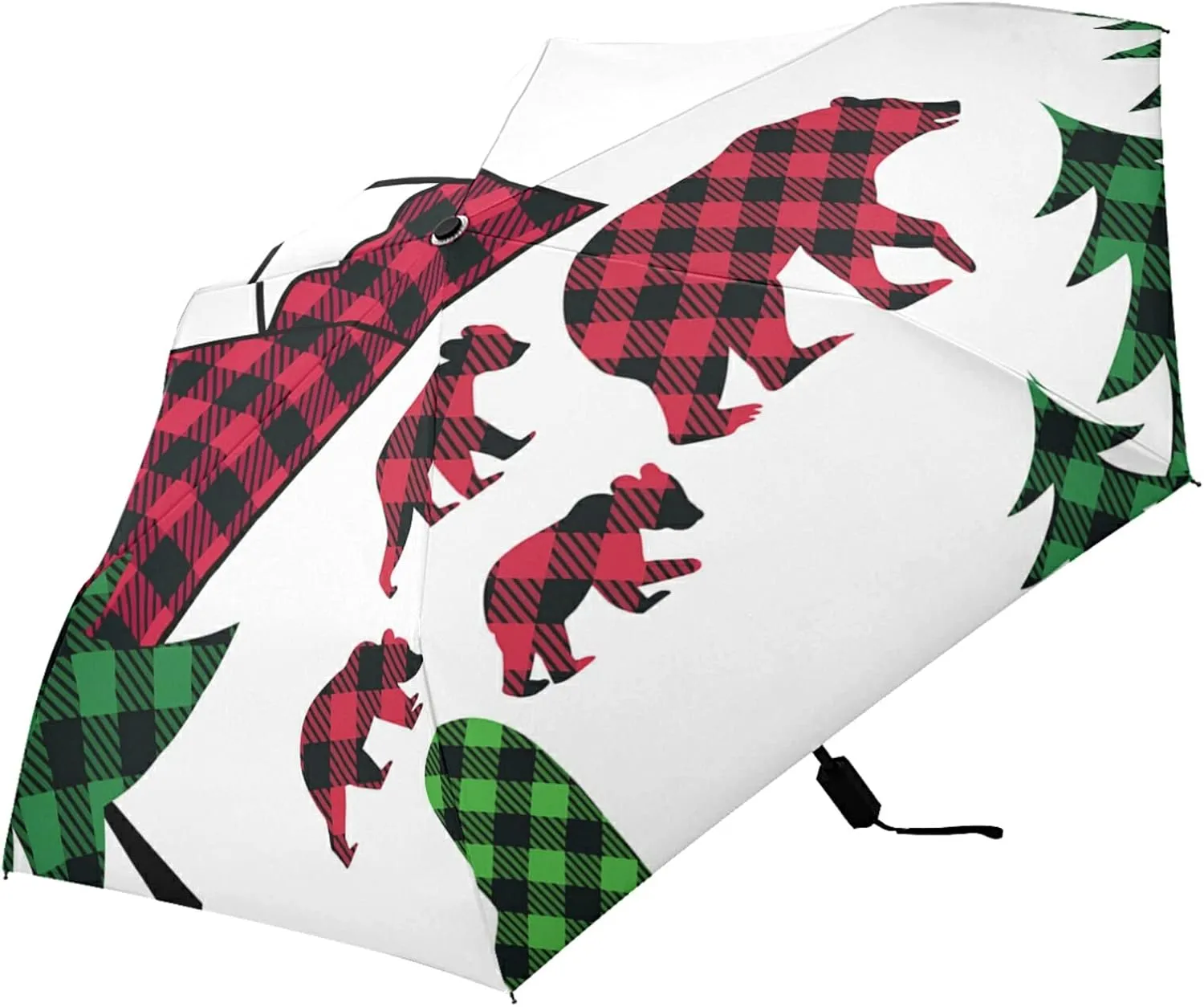 Poeticcity Folding Umbrella, Anti-UV 3 Folds Lightweight Parasol, Compact Windproof Strong Umbrellas for Car Travel Sun & Rain