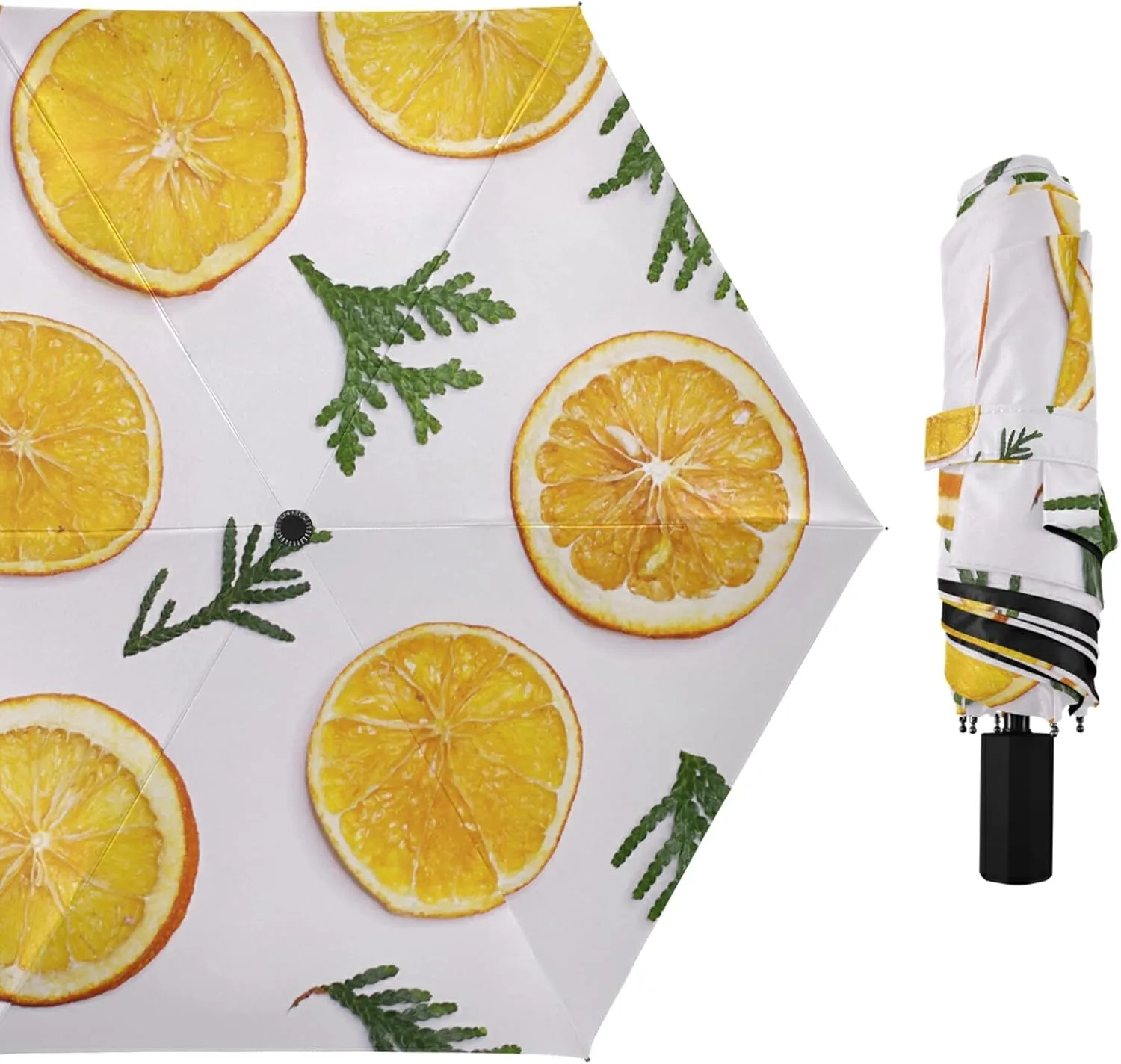 Poeticcity Folding Umbrella, Anti-UV 3 Folds Lightweight Parasol, Compact Windproof Strong Umbrellas for Car Travel Sun & Rain