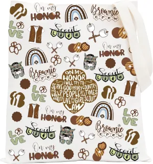 POFULL Brownie Troop Gift Scout Brownie Cosmetic Bag Scout Troop Gifts
