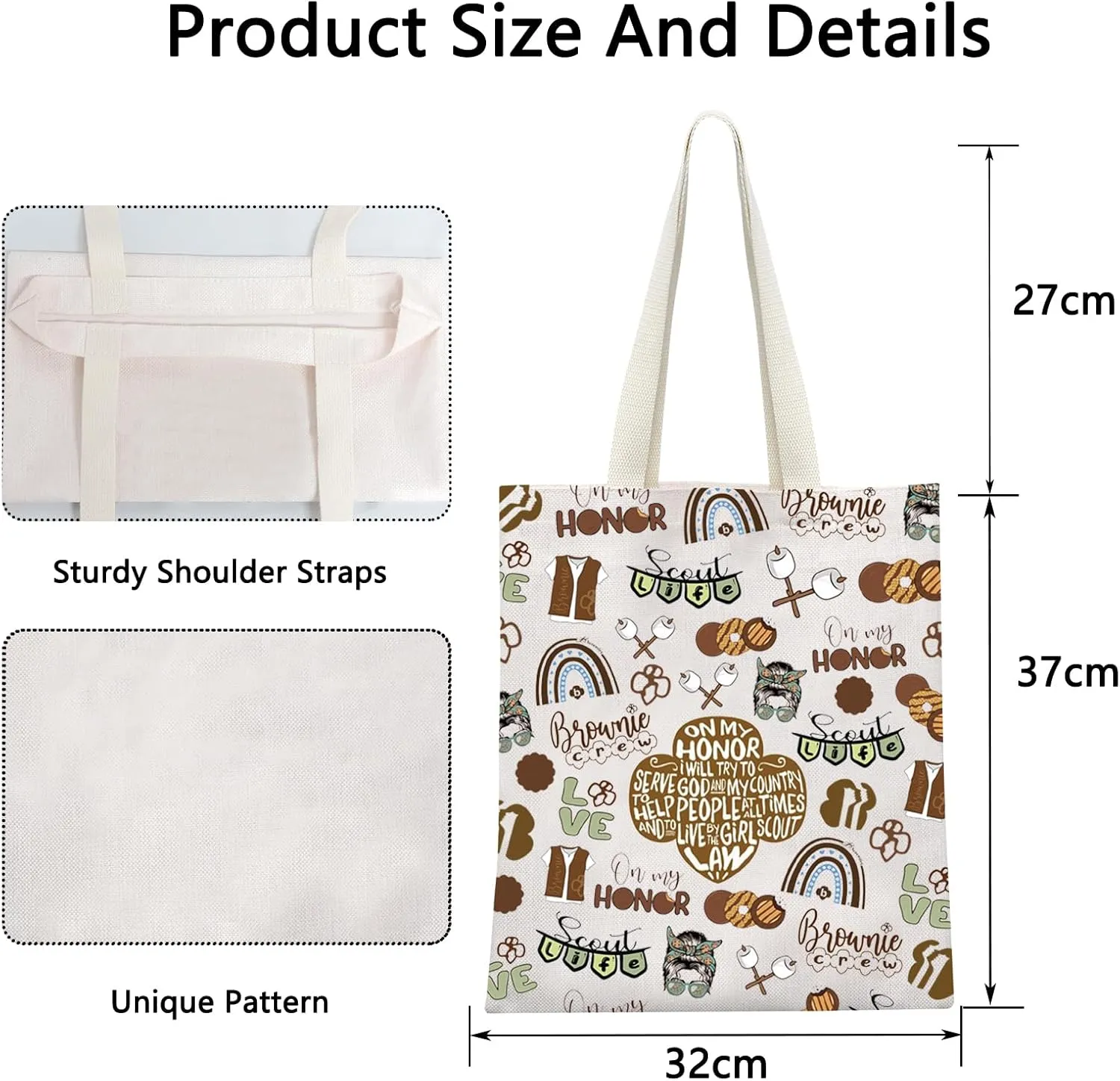POFULL Brownie Troop Gift Scout Brownie Cosmetic Bag Scout Troop Gifts