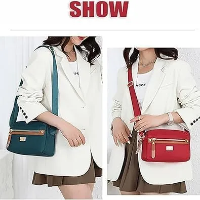 Popularate Nylon Crossbody Bag, Popularate Waterproof Nylon Crossbody Bag, with Zipper Shoulder Bags