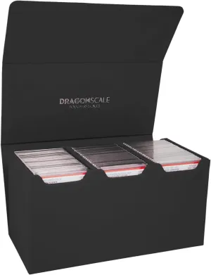 Premium Graded Card Slab Storage Leather Case | PSA BGS CGC | Durable & Waterproof Slab Case Holder for Graded Sports & Trading Cards | Dragonscale Supplies (Multicolor), Obsidian, 3-Row