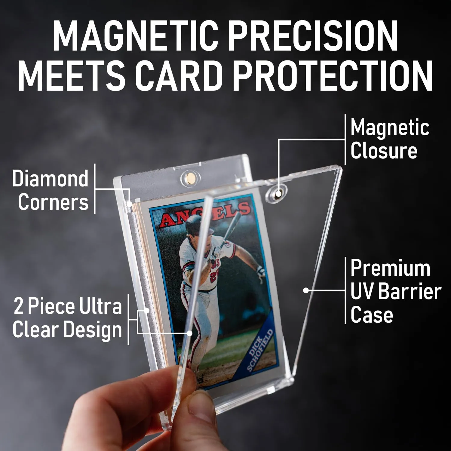 Premium Magnetic Card Holder (25 Pack) | 130PT Magnetic Card Holders for Trading Cards. Pro UV Card Protectors with Ultra Clear Design, One Touch Magnet Case for Trading and MTG Cards.