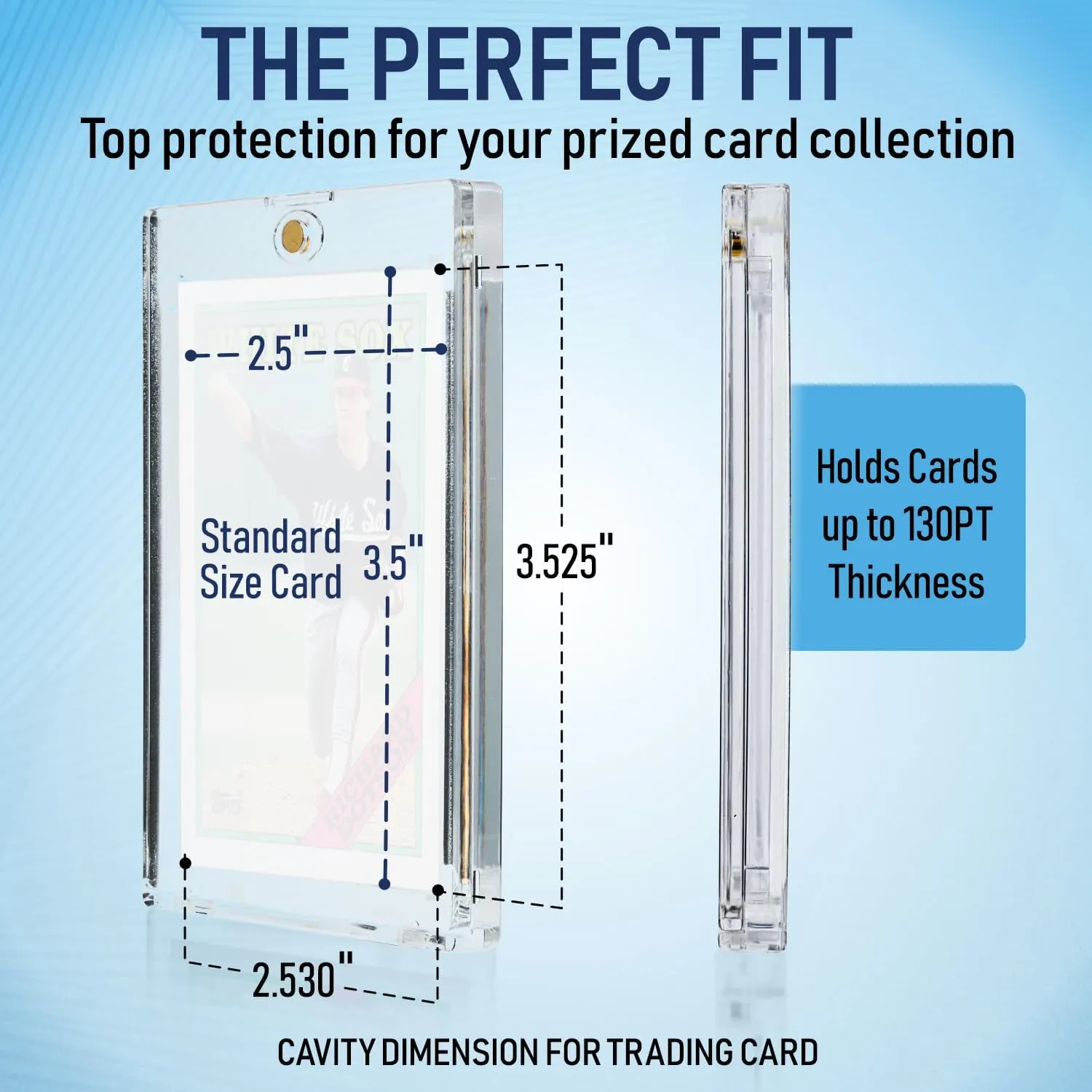Premium Magnetic Card Holder (25 Pack) | 130PT Magnetic Card Holders for Trading Cards. Pro UV Card Protectors with Ultra Clear Design, One Touch Magnet Case for Trading and MTG Cards.