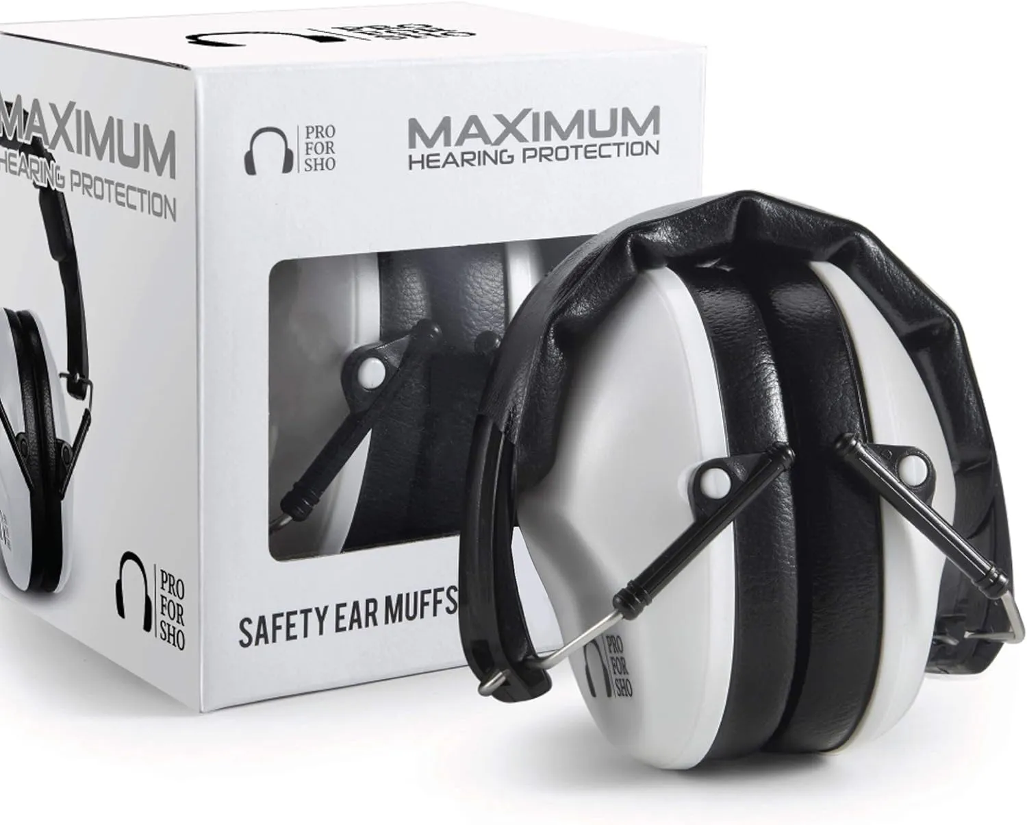 Pro For Sho 34dB NRR Hearing Protection Ear Muffs - Highest NRR in Compact Design, Ear Protection for Shooting, Mowing, Work