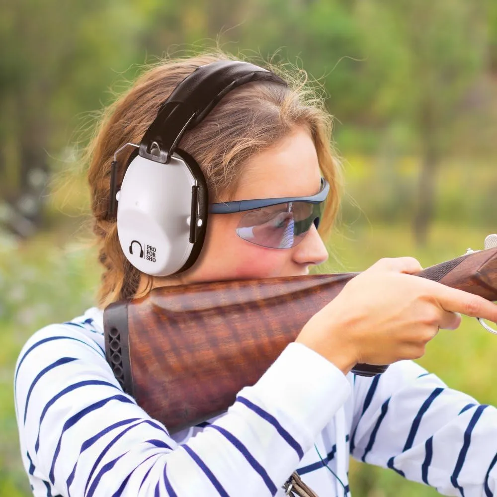 Pro For Sho 34dB NRR Hearing Protection Ear Muffs - Highest NRR in Compact Design, Ear Protection for Shooting, Mowing, Work