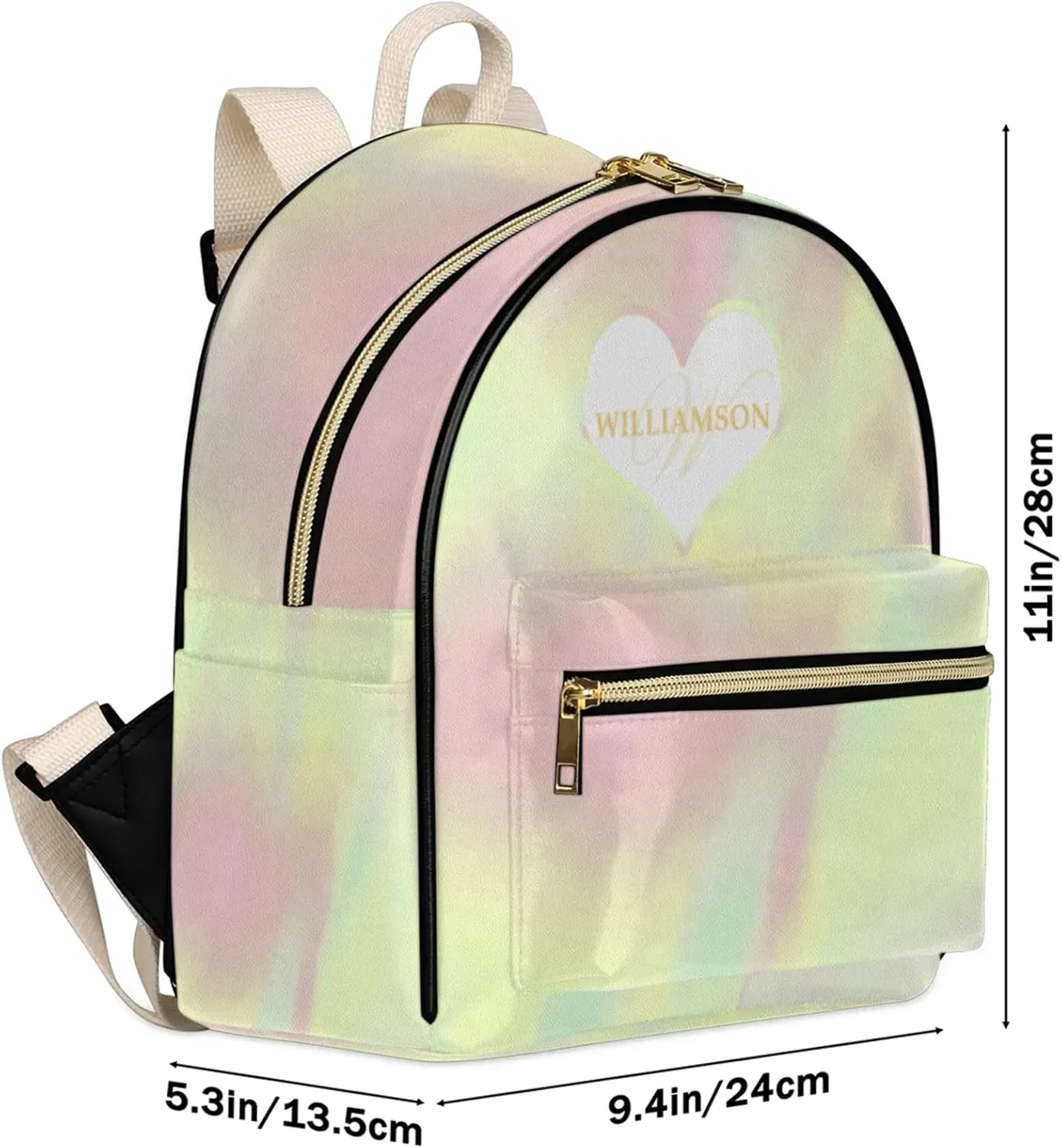 PU Leather Backpack Purse for Women, Fashion Ladies Womens Mini Back Pack Personalized Travel Shoulder Bags Daypack Purse Shoulder Bag with Name Bags,Gradient Yellow
