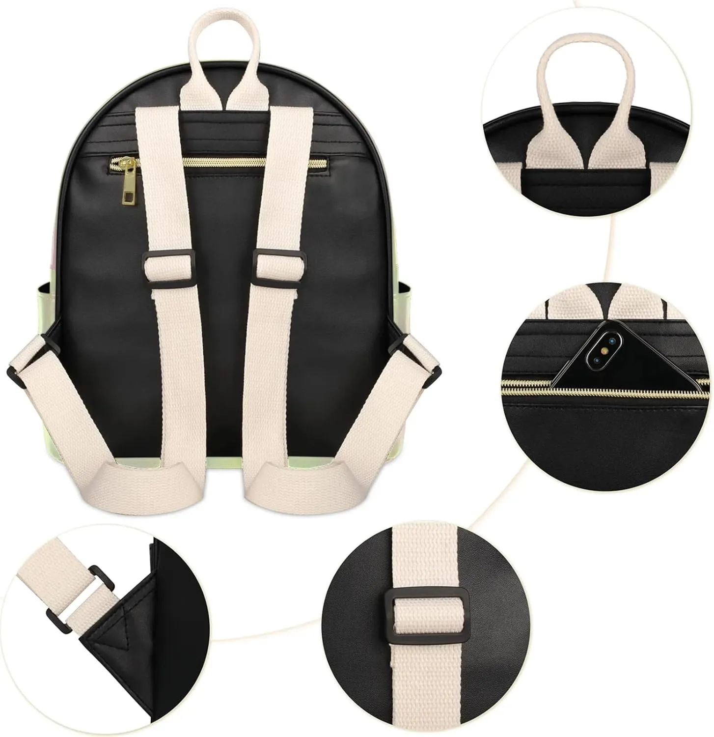 PU Leather Backpack Purse for Women, Fashion Ladies Womens Mini Back Pack Personalized Travel Shoulder Bags Daypack Purse Shoulder Bag with Name Bags,Gradient Yellow