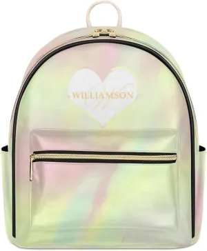 PU Leather Backpack Purse for Women, Fashion Ladies Womens Mini Back Pack Personalized Travel Shoulder Bags Daypack Purse Shoulder Bag with Name Bags,Gradient Yellow