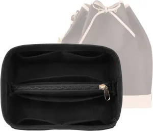 Purse Organizer Insert for LV Noe NM Bucket Bags,Tote Bag Organizer with zipper insert (Medium, Black)
