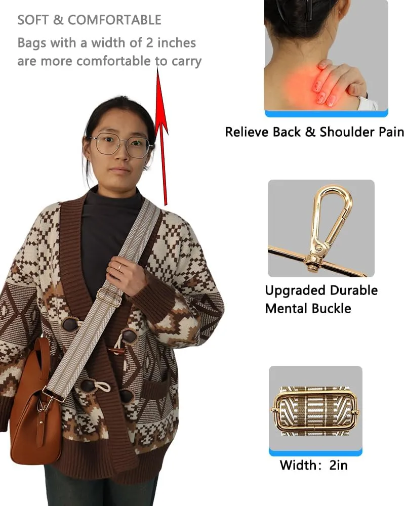 Purse Straps Replacement Wide Shoulder Strap for Bags Adjustable Bag Strap