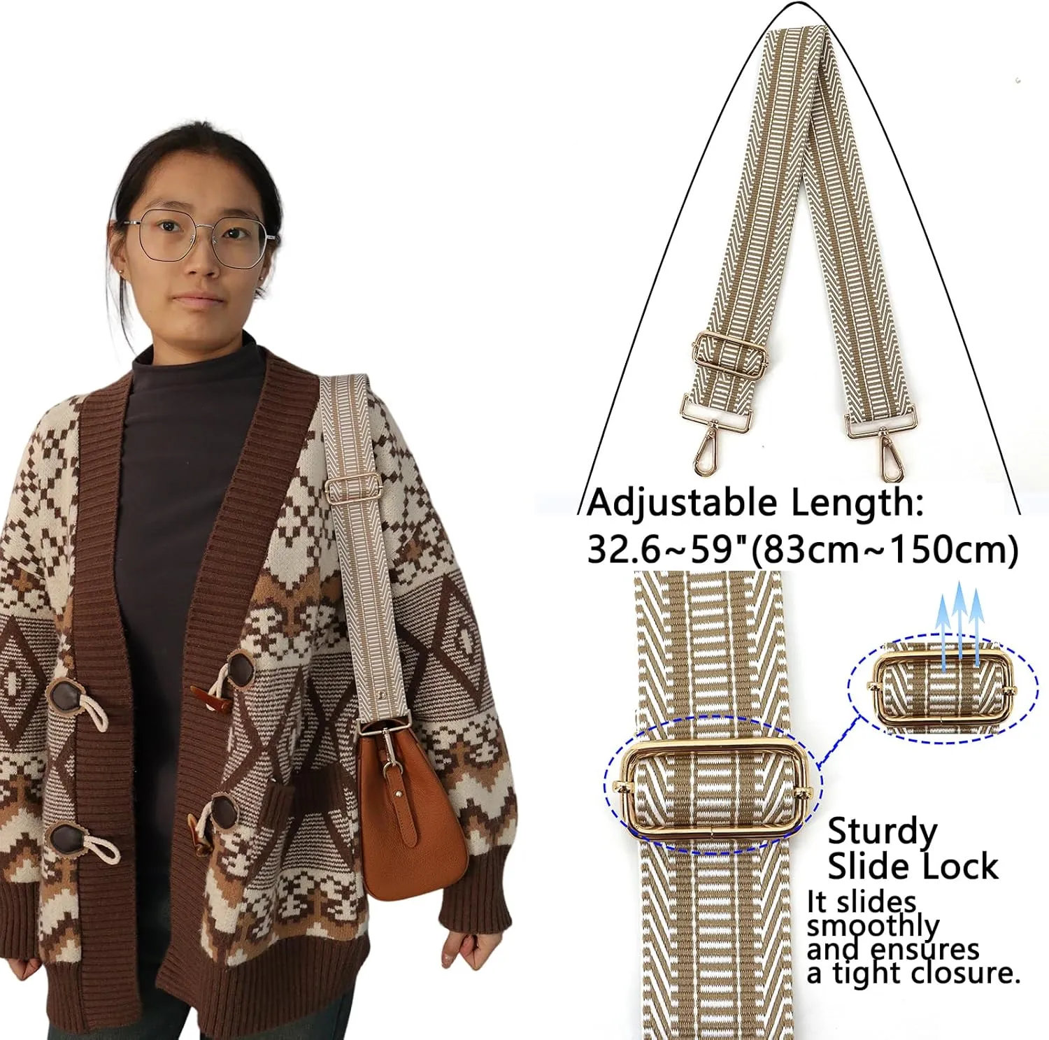 Purse Straps Replacement Wide Shoulder Strap for Bags Adjustable Bag Strap