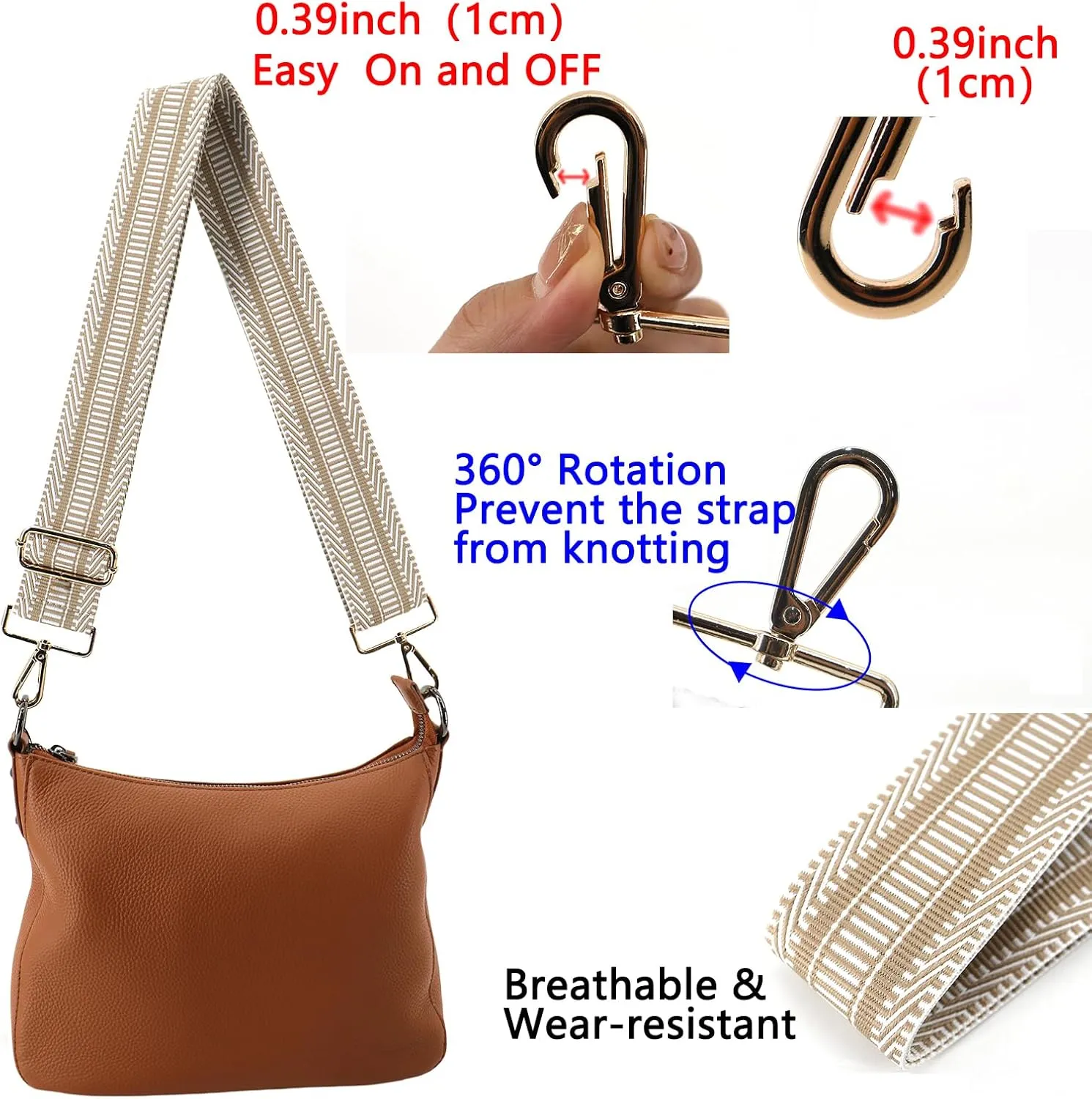 Purse Straps Replacement Wide Shoulder Strap for Bags Adjustable Bag Strap