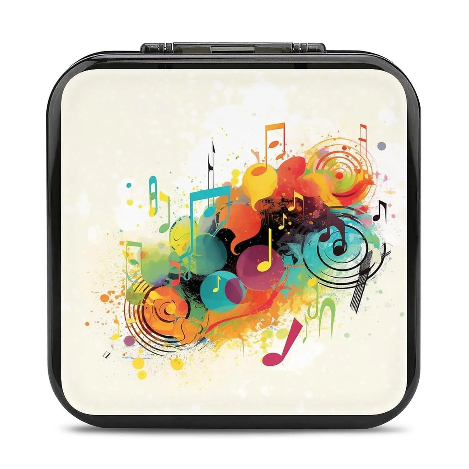 QMNBTES Abstract Music Themed Switch Game Case Switch Game Holder Cartridge Case Storage 24 Games & 2 Micro Sd Card Slots, Travel Carry Cases, Portable Games Card Storage, Hard Shell, Buckle Closure