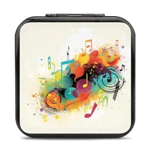 QMNBTES Abstract Music Themed Switch Game Case Switch Game Holder Cartridge Case Storage 24 Games & 2 Micro Sd Card Slots, Travel Carry Cases, Portable Games Card Storage, Hard Shell, Buckle Closure