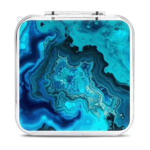 QMNBTES Aqua Blue Turquoise Switch Game Case Switch Game Holder Cartridge Case Storage 12 Games & 2 Micro Sd Card Slots, Travel Carry Cases, Portable Games Card Storage, Hard Shell, Buckle Closure