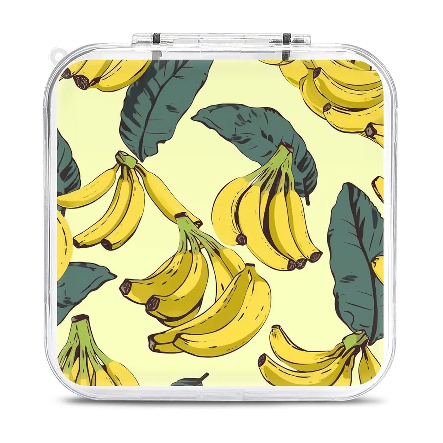 QMNBTES Banana Print Switch Game Case Switch Game Holder Cartridge Case Storage 12 Games & 2 Micro Sd Card Slots, Travel Carry Cases, Portable Games Card Storage, Hard Shell, Buckle Closure