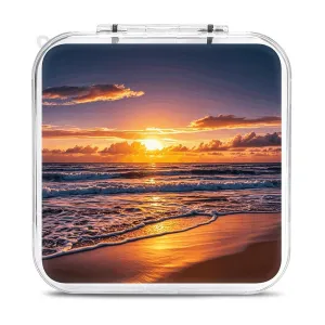 QMNBTES Beach Sunset Waves Switch Game Case Switch Game Holder Cartridge Case Storage 12 Games & 2 Micro Sd Card Slots, Travel Carry Cases, Portable Games Card Storage, Hard Shell, Buckle Closure