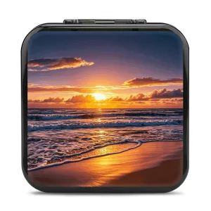QMNBTES Beach Sunset Waves Switch Game Case Switch Game Holder Cartridge Case Storage 24 Games & 2 Micro Sd Card Slots, Travel Carry Cases, Portable Games Card Storage, Hard Shell, Buckle Closure