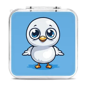 QMNBTES Big Eyed Seagull Switch Game Case Switch Game Holder Cartridge Case Storage 12 Games & 2 Micro Sd Card Slots, Travel Carry Cases, Portable Games Card Storage, Hard Shell, Buckle Closure
