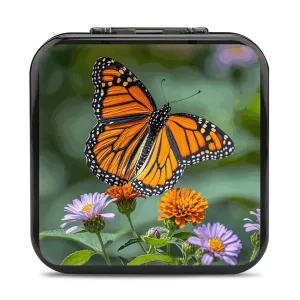 QMNBTES Butterfly Switch Game Case Switch Game Holder Cartridge Case Storage 24 Games & 2 Micro Sd Card Slots, Travel Carry Cases, Portable Games Card Storage, Hard Shell, Buckle Closure