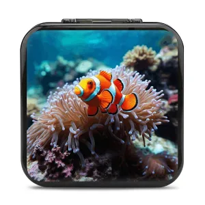 QMNBTES Clown Fish Switch Game Case Switch Game Holder Cartridge Case Storage 24 Games & 2 Micro Sd Card Slots, Travel Carry Cases, Portable Games Card Storage, Hard Shell, Buckle Closure
