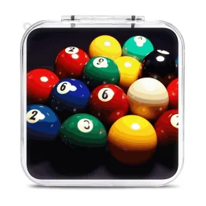 QMNBTES Color Billiards Switch Game Case Switch Game Holder Cartridge Case Storage 12 Games & 2 Micro Sd Card Slots, Travel Carry Cases, Portable Games Card Storage, Hard Shell, Buckle Closure