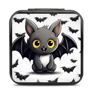 QMNBTES Cute Bat Switch Game Case Switch Game Holder Cartridge Case Storage 24 Games & 2 Micro Sd Card Slots, Travel Carry Cases, Portable Games Card Storage, Hard Shell, Buckle Closure