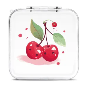 QMNBTES Cute Cherry Switch Game Case Switch Game Holder Cartridge Case Storage 12 Games & 2 Micro Sd Card Slots, Travel Carry Cases, Portable Games Card Storage, Hard Shell, Buckle Closure