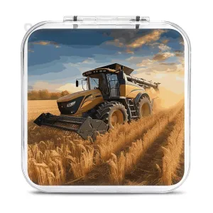 QMNBTES Farm Tractor Harvest Switch Game Case Switch Game Holder Cartridge Case Storage 12 Games & 2 Micro Sd Card Slots, Travel Carry Cases, Portable Games Card Storage, Hard Shell, Buckle Closure