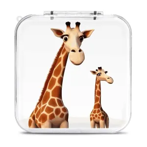 QMNBTES Giraffe Switch Game Case Switch Game Holder Cartridge Case Storage 12 Games & 2 Micro Sd Card Slots, Travel Carry Cases, Portable Games Card Storage, Hard Shell, Buckle Closure