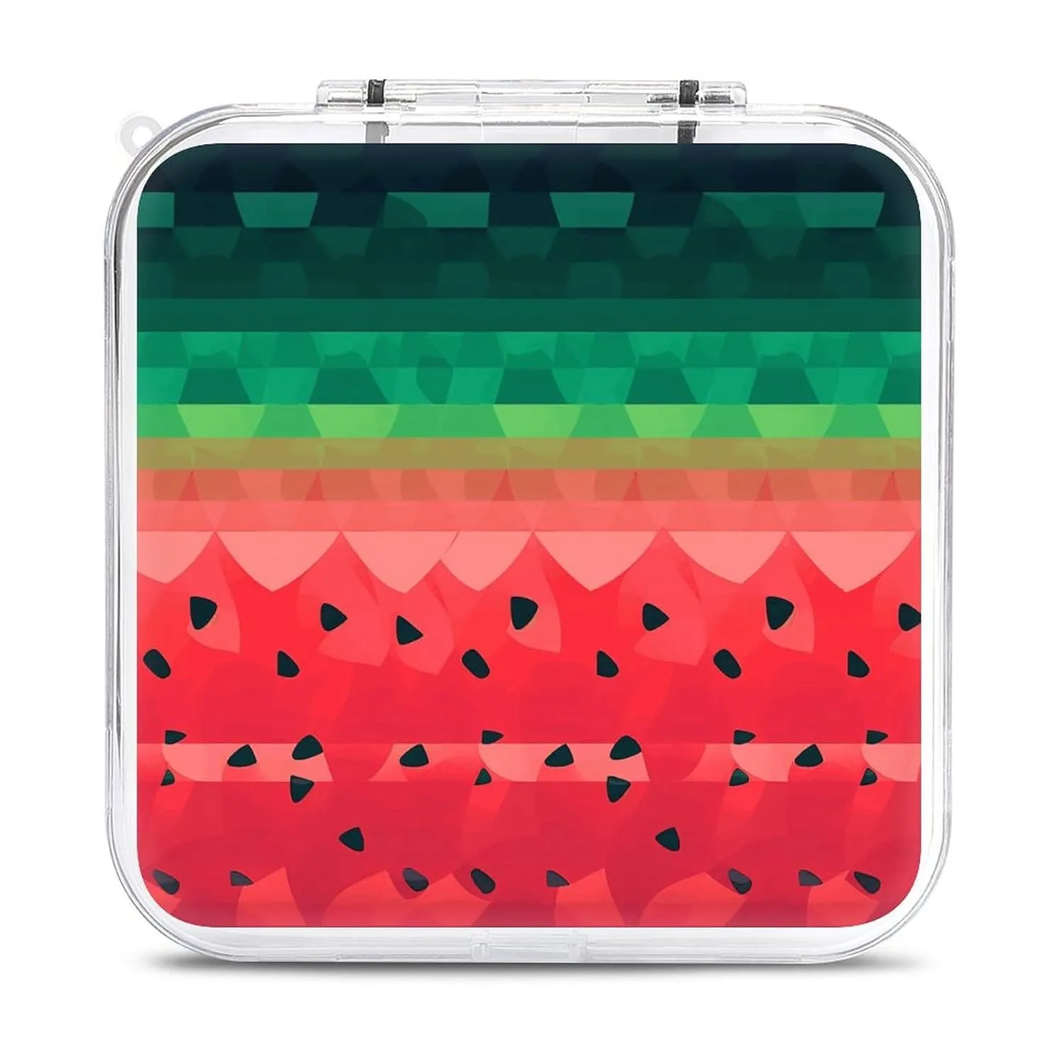 QMNBTES Gradient Watermelon Switch Game Case Switch Game Holder Cartridge Case Storage 12 Games & 2 Micro Sd Card Slots, Travel Carry Cases, Portable Games Card Storage, Hard Shell, Buckle Closure
