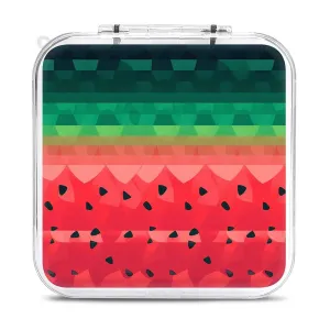QMNBTES Gradient Watermelon Switch Game Case Switch Game Holder Cartridge Case Storage 12 Games & 2 Micro Sd Card Slots, Travel Carry Cases, Portable Games Card Storage, Hard Shell, Buckle Closure