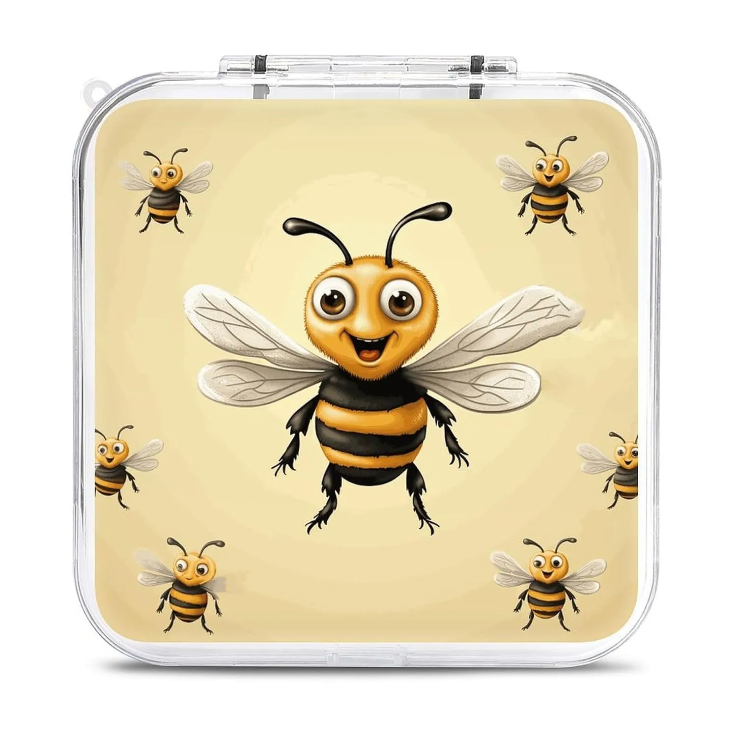 QMNBTES Honey Bee Switch Game Case Switch Game Holder Cartridge Case Storage 12 Games & 2 Micro Sd Card Slots, Travel Carry Cases, Portable Games Card Storage, Hard Shell, Buckle Closure