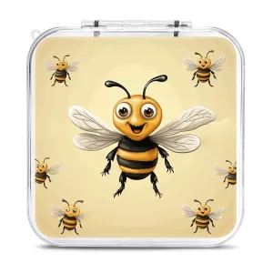 QMNBTES Honey Bee Switch Game Case Switch Game Holder Cartridge Case Storage 12 Games & 2 Micro Sd Card Slots, Travel Carry Cases, Portable Games Card Storage, Hard Shell, Buckle Closure