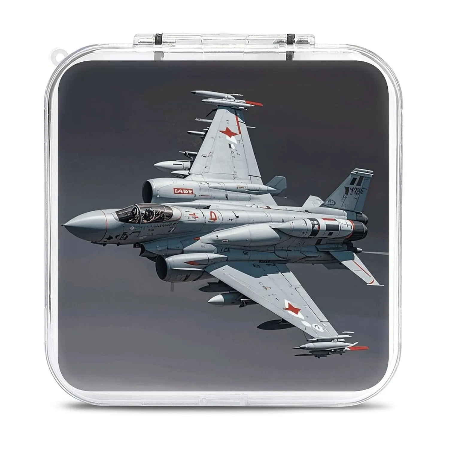 QMNBTES Jet Fighter Switch Game Case Switch Game Holder Cartridge Case Storage 12 Games & 2 Micro Sd Card Slots, Travel Carry Cases, Portable Games Card Storage, Hard Shell, Buckle Closure