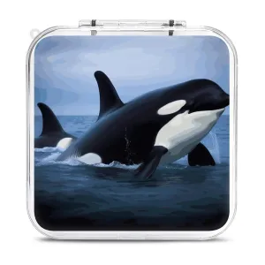 QMNBTES Killer Whale Switch Game Case Switch Game Holder Cartridge Case Storage 12 Games & 2 Micro Sd Card Slots, Travel Carry Cases, Portable Games Card Storage, Hard Shell, Buckle Closure