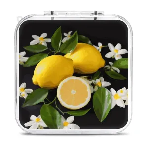 QMNBTES Lemon And Flower Switch Game Case Switch Game Holder Cartridge Case Storage 12 Games & 2 Micro Sd Card Slots, Travel Carry Cases, Portable Games Card Storage, Hard Shell, Buckle Closure