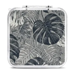 QMNBTES Monstera Leaves Switch Game Case Switch Game Holder Cartridge Case Storage 12 Games & 2 Micro Sd Card Slots, Travel Carry Cases, Portable Games Card Storage, Hard Shell, Buckle Closure