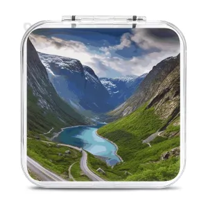 QMNBTES Norwegian Fjords Switch Game Case Switch Game Holder Cartridge Case Storage 12 Games & 2 Micro Sd Card Slots, Travel Carry Cases, Portable Games Card Storage, Hard Shell, Buckle Closure