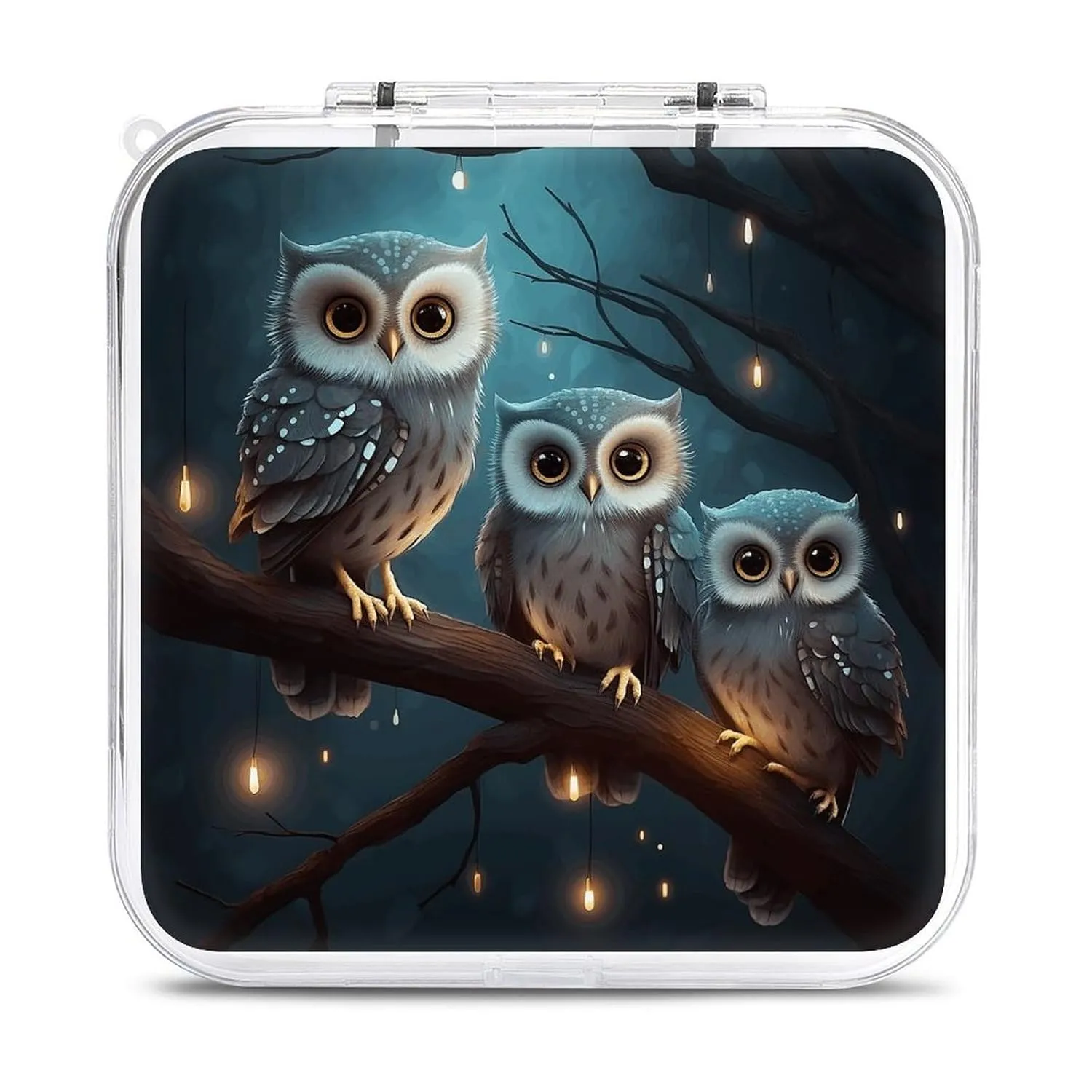 QMNBTES Owl on Tree Switch Game Case Switch Game Holder Cartridge Case Storage 12 Games & 2 Micro Sd Card Slots, Travel Carry Cases, Portable Games Card Storage, Hard Shell, Buckle Closure