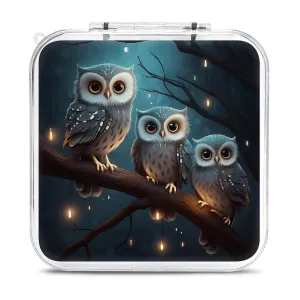 QMNBTES Owl on Tree Switch Game Case Switch Game Holder Cartridge Case Storage 12 Games & 2 Micro Sd Card Slots, Travel Carry Cases, Portable Games Card Storage, Hard Shell, Buckle Closure