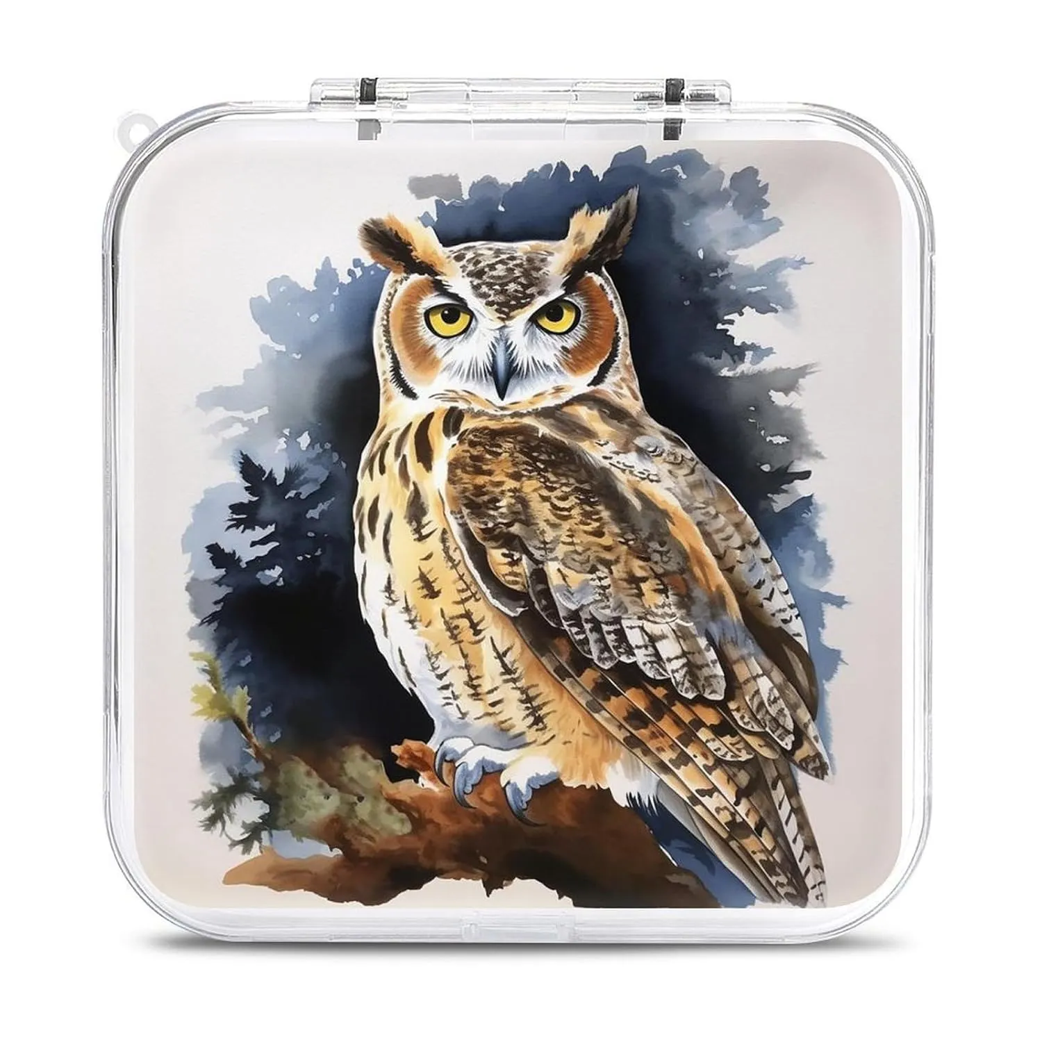 QMNBTES Owl Switch Game Case Switch Game Holder Cartridge Case Storage 12 Games & 2 Micro Sd Card Slots, Travel Carry Cases, Portable Games Card Storage, Hard Shell, Buckle Closure