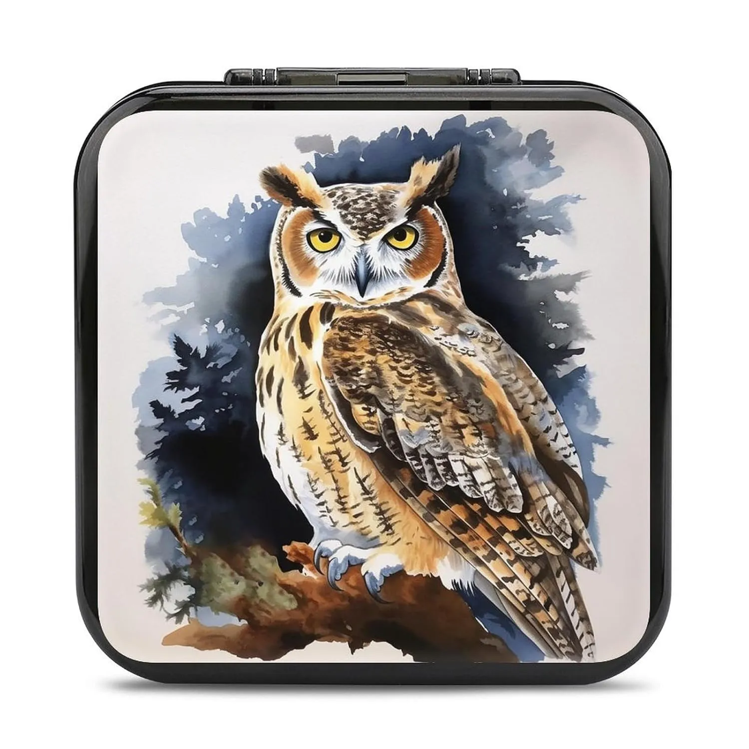 QMNBTES Owl Switch Game Case Switch Game Holder Cartridge Case Storage 24 Games & 2 Micro Sd Card Slots, Travel Carry Cases, Portable Games Card Storage, Hard Shell, Buckle Closure