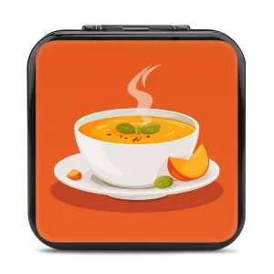 QMNBTES Pumpkin Soup Switch Game Case Switch Game Holder Cartridge Case Storage 24 Games & 2 Micro Sd Card Slots, Travel Carry Cases, Portable Games Card Storage, Hard Shell, Buckle Closure