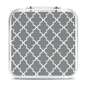 QMNBTES Quatrefoil Grey Switch Game Case Switch Game Holder Cartridge Case Storage 12 Games & 2 Micro Sd Card Slots, Travel Carry Cases, Portable Games Card Storage, Hard Shell, Buckle Closure